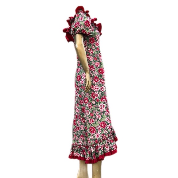 Vintage THE HANA HOU COLLECTION BY JANE M Floral Ruffled dress, cotton, size 8 - Picture 2 of 10